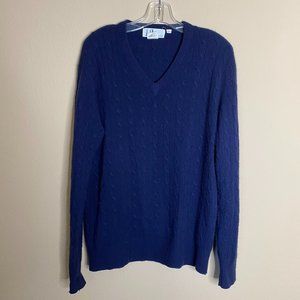 dunhill london cashmere cable knit v-neck sweater